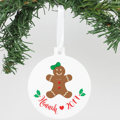 Personalized Aluminum Ornament - "Gingerbread Man"