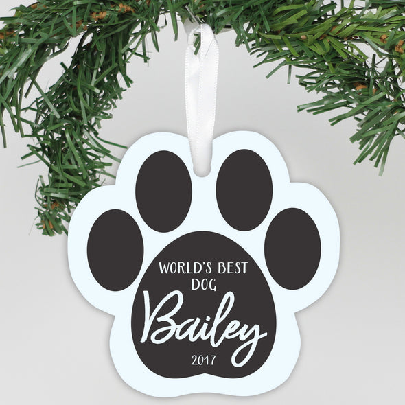 Personalized Aluminum Ornament - "Worlds Best Dog"