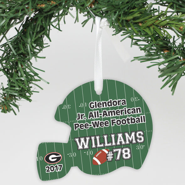 Personalized Aluminum Ornament - "Football Number"