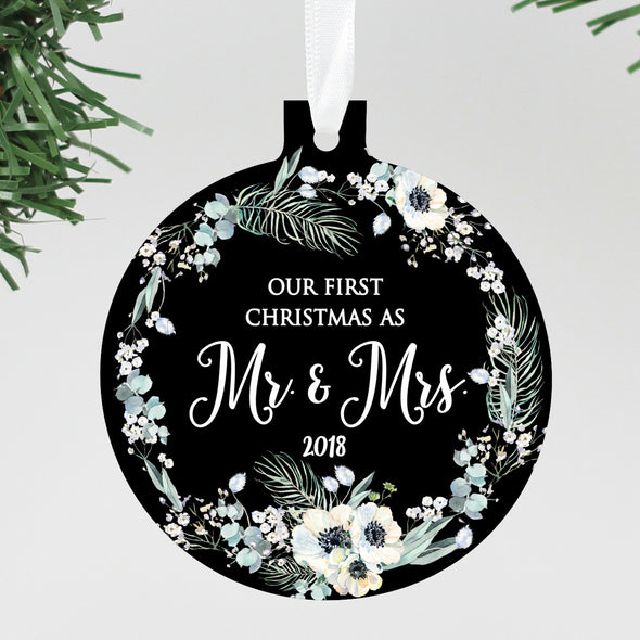 First Christmas Married Ornament, First Christmas as Mr. & Mrs