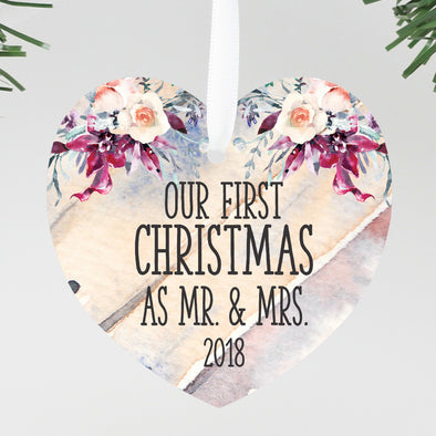 First Christmas Married Ornament, Personalized First Christmas