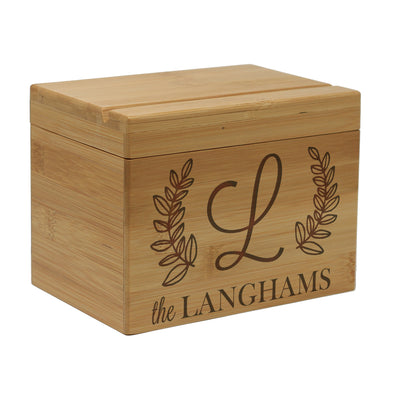 Custom Engraved Recipe Box, Personalized Recipe Box, mother's day gift