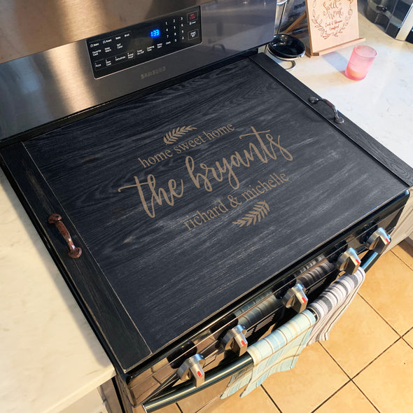 Stove Top Cover, Noodle board, Personalized Stove Top Cover, Custom Ottoman Tray, Personalized Stove Top Cover, "Bryants"