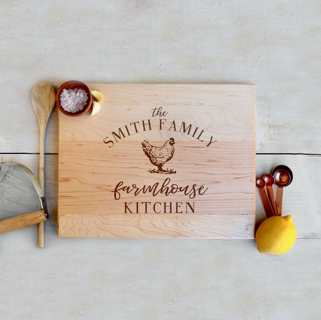 Modern Family Farmhouse Glass Cutting Board