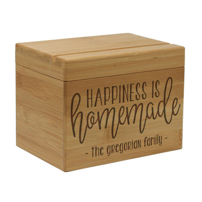 Custom Engraved Recipe Box, Personalized Recipe Box, "The Gregorian Family"
