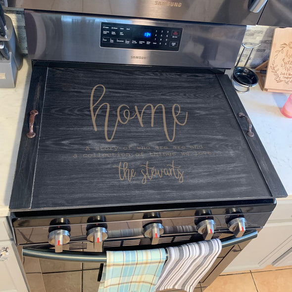 Custom Ottoman Tray, Personalized Stove Top Cover, Noodle board, "Stewarts"