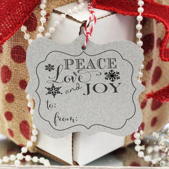 Gift Tag Stamp "Peace Love Joy"