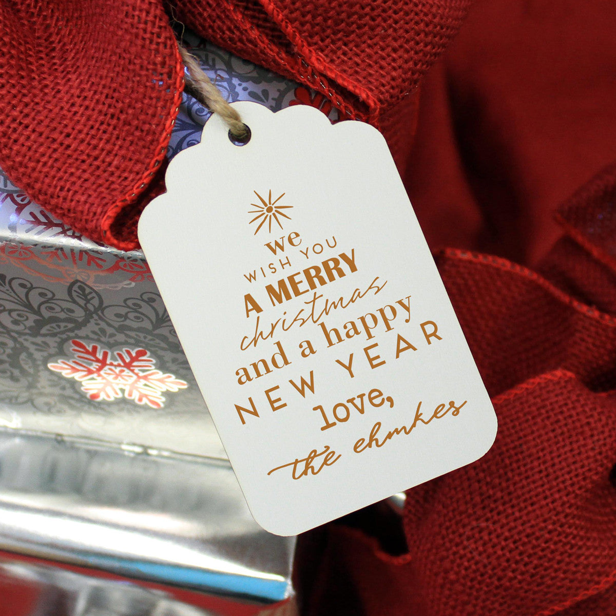 Engraved Christmas Gift Tags Merry Christmas Happy New Year - Ehmke's  (Set of 5) – Stamp Out
