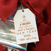 Personalized Engraved Christmas Gift Tags "Merry Christmas Happy New Year - Ehmke's" (Set of 5)