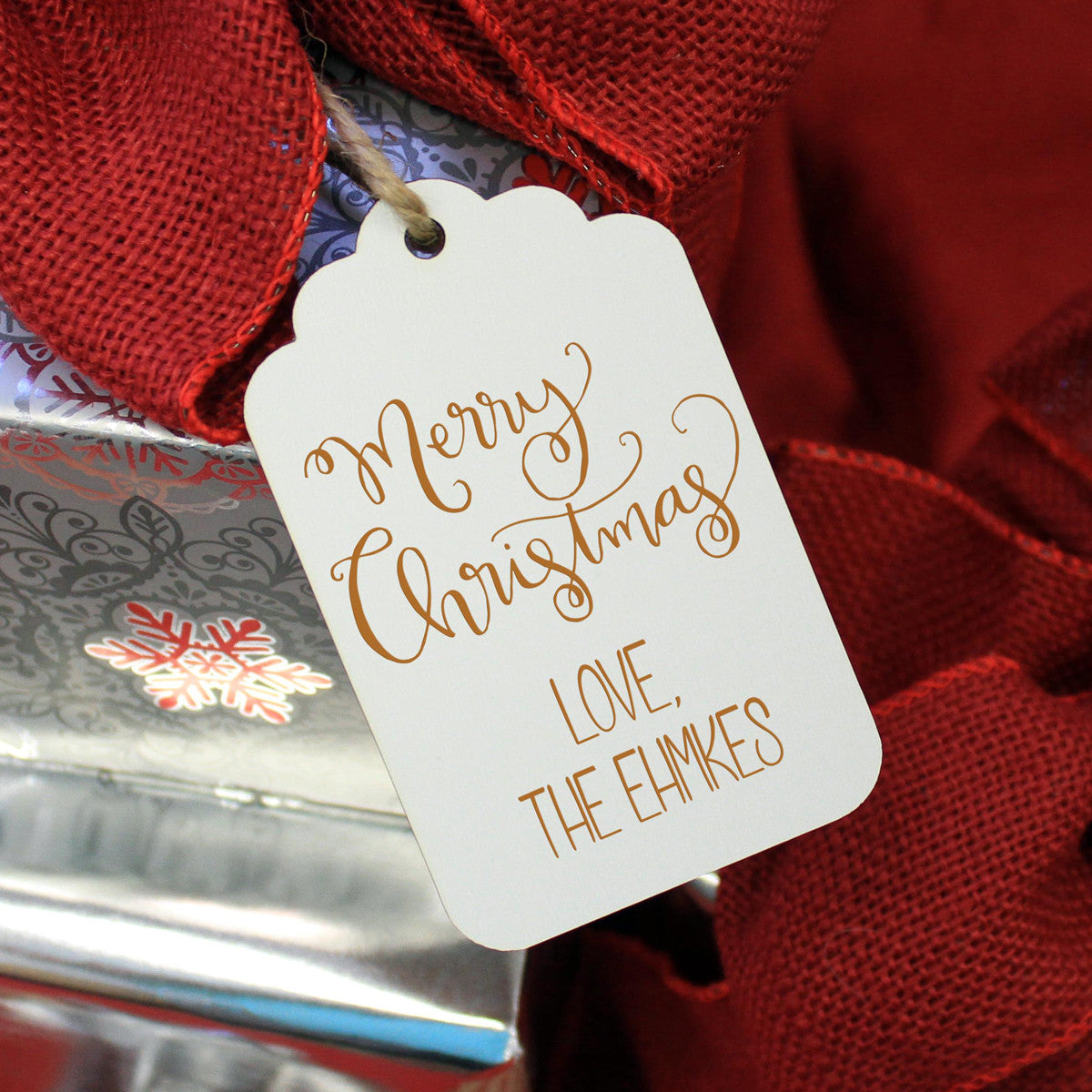 Engraved Christmas Gift Tags Merry Christmas - Ehmke's (Set of 5