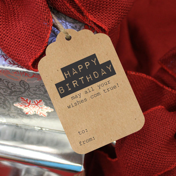 Reusable Birthday Gift Tags "Happy Birthday" (Set of 5)