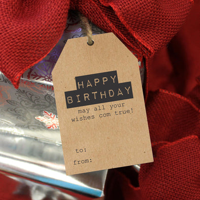 Reusable Birthday Gift Tags "Happy Birthday" (Set of 5)