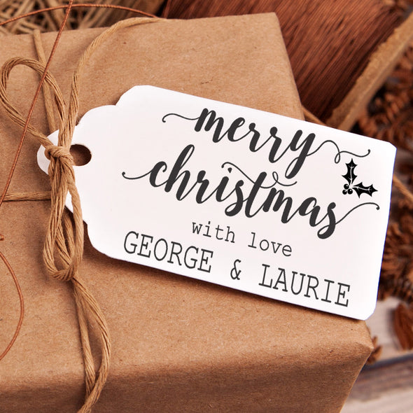 Christmas Gift Tag Stamp - ""Merry Christmas With Love"