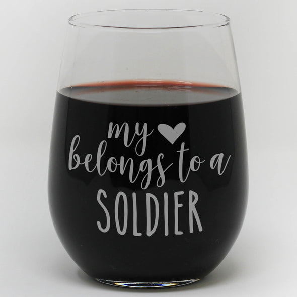 Wine Glass My Heart Belongs To A Soldier
