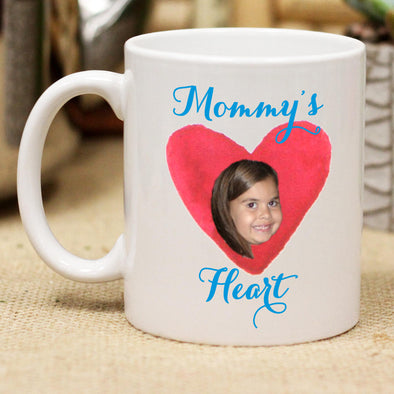 Custom Mommy's Heart Photo Mug, Personalized Photo Mug, Custom Mug, Picture Mug, Custom Coffee Mug, Personalized Coffee Mug, Personalized Photo Mug