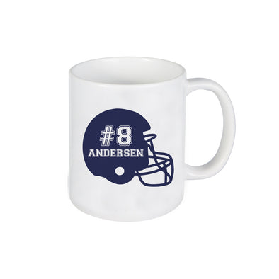 Football Helmet Mug, Mug for Kids, Personalized Ceramic Mug, Custom Mug