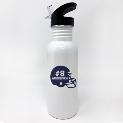 Football Helmet Watter Bottle, Personalized Sports Bottle with Straw, Water Bottle for Kids, 