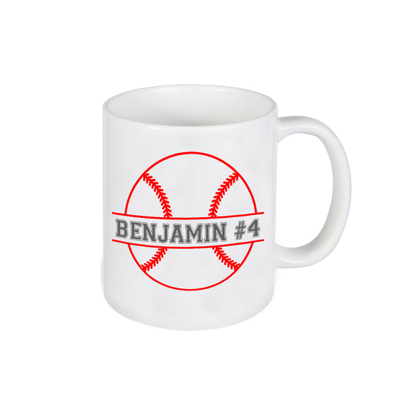 Baseball Mug, Mug for Kids, Personalized Ceramic Mug, Custom Mug 