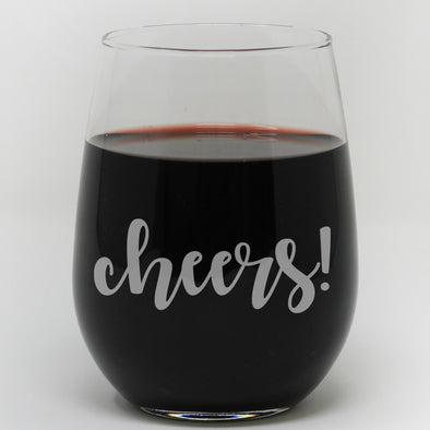 Stemless Wine Glass - "Cheers!"
