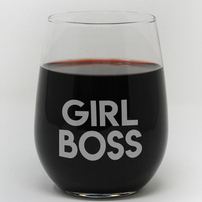 Stemless Wine Glass - "Girl Boss"