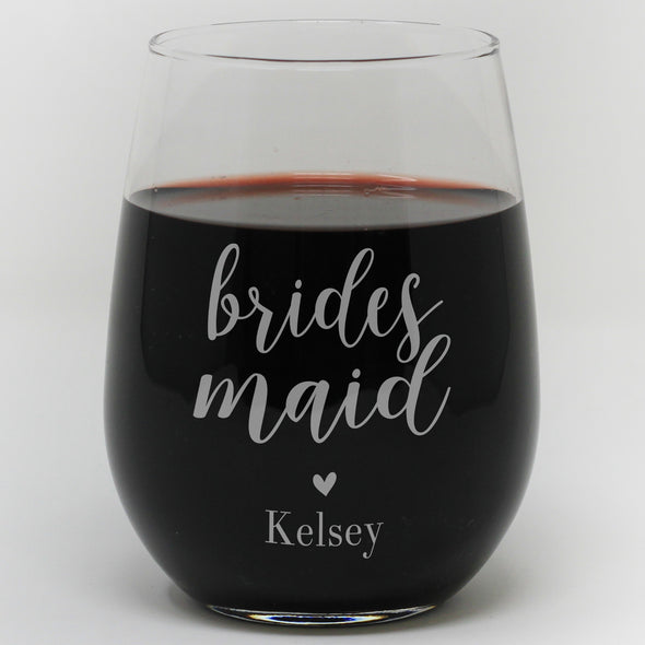 Brides Maid Wine Glass Personalized