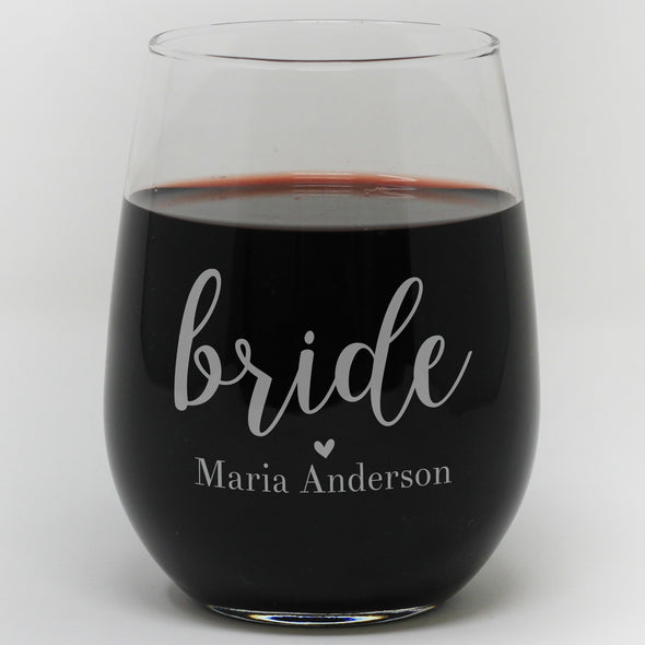Bride Wine Glass, Custom Wine Glass, Bride Wine Glass, Wedding Wine Glass
