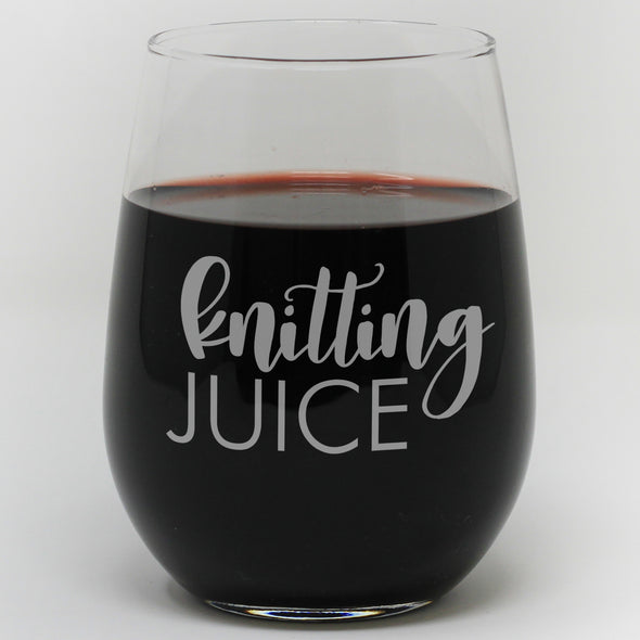 Knitting Juice Wine Glass