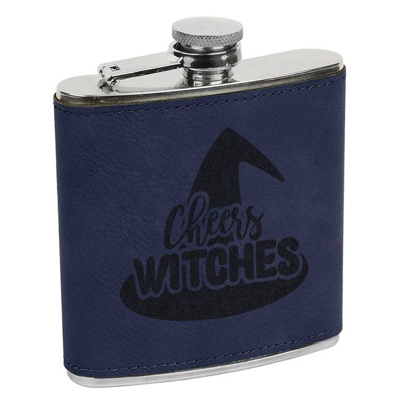 Cheers Witches Flask, Halloween Flask, Funny Halloween Flask, Silly Halloween Flask