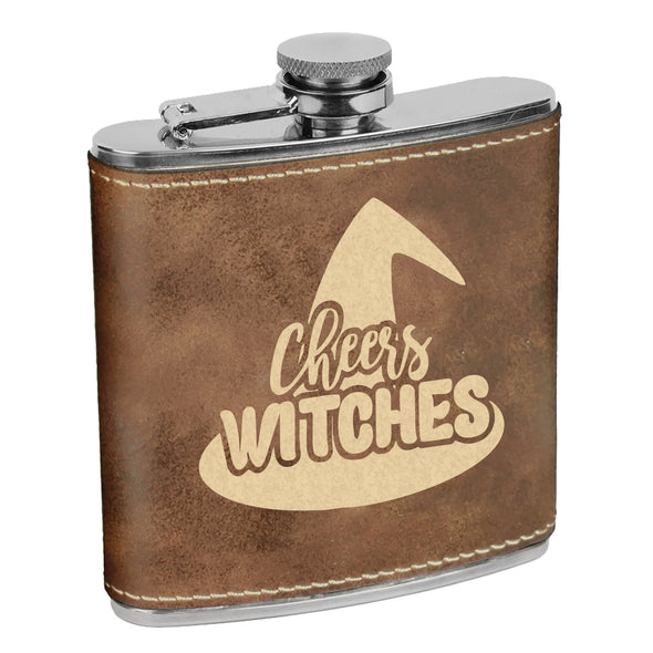 Cheers Witches Flask, Halloween Flask, Funny Halloween Flask, Silly Halloween Flask