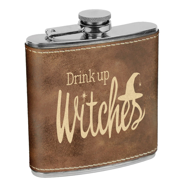 Drink up Witches Flask, Halloween Flask, Funny Halloween Flask, Silly Halloween Flask
