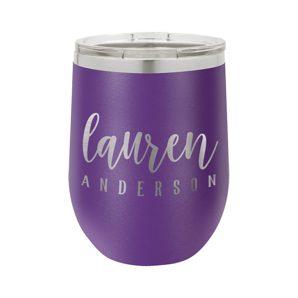 Personalized Wine Tumbler, Insulated Wine Tumbler "Lauren Anderson"