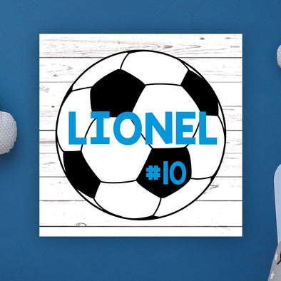 Soccer Wall Door Sign, Kid's Room Sign, Custom Wall Sign, "Lionel"