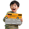Bus Shaped First Day Of School Whiteboard Sign Reusable