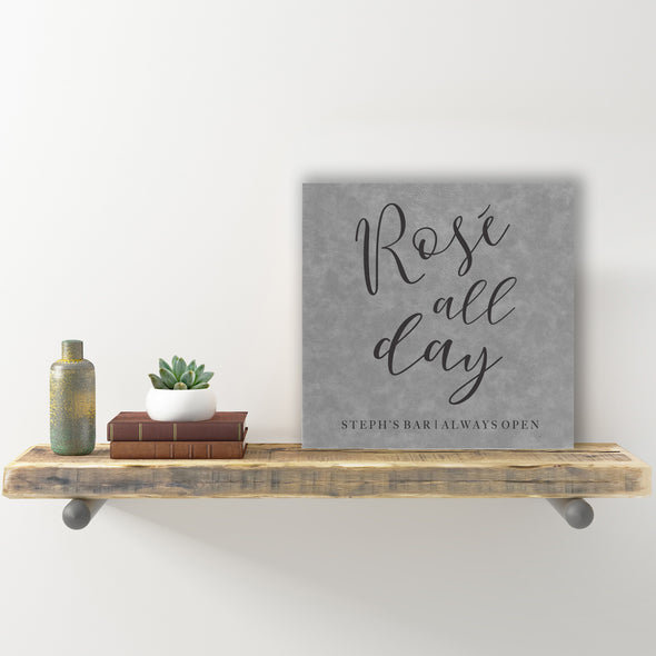 Wall Sign - "Rose All Day Personalized Always Open"