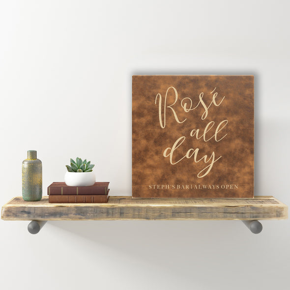 Wall Sign - "Rose All Day Personalized Always Open"