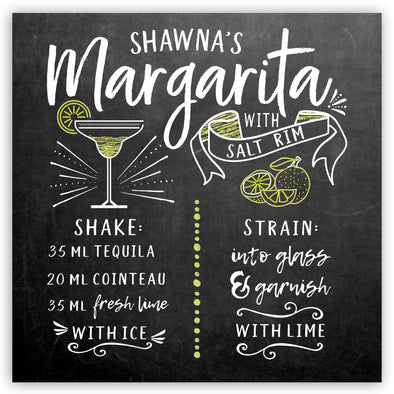 Personalized Margarita Recipe Sign