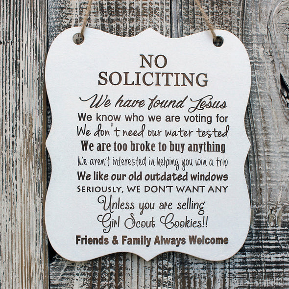Whiteboard "No Soliciting"