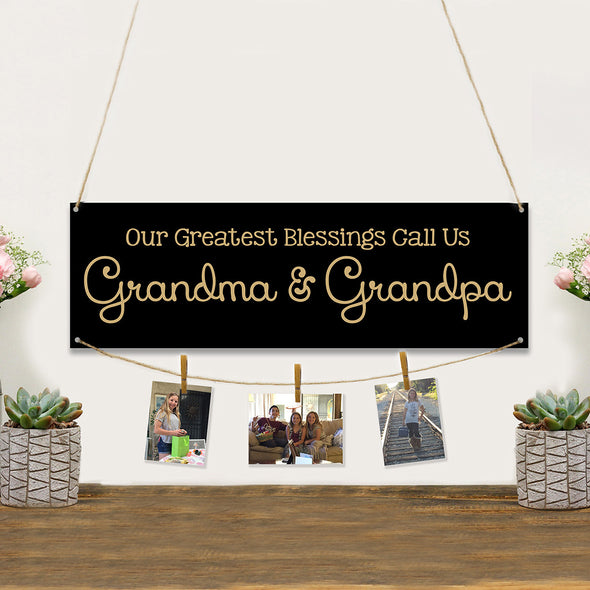 Grandma & Grandpa Photo Clip Sign