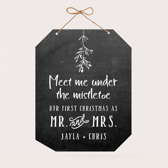 Personalized Christmas Wall Sign - Our First Christmas - Jayla & Chris