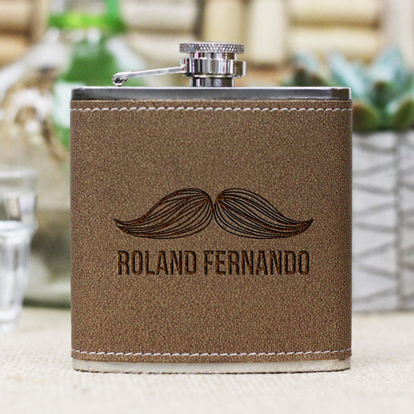 Personalized Flask - "Mustache Roland"