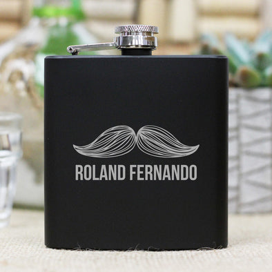 Personalized Flask - "Mustache Roland"