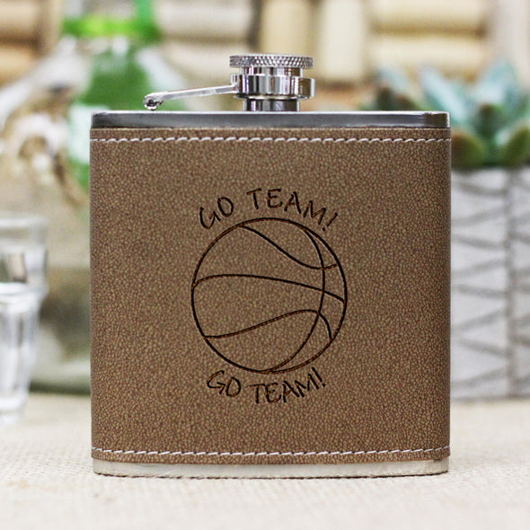 Personalized Flask - "Go Team" Basketball