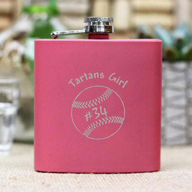 Personalized Flask - "Tartans Girl" Baseball