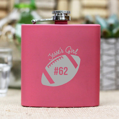 Personalized Flask - "Jesse's Girl" Football