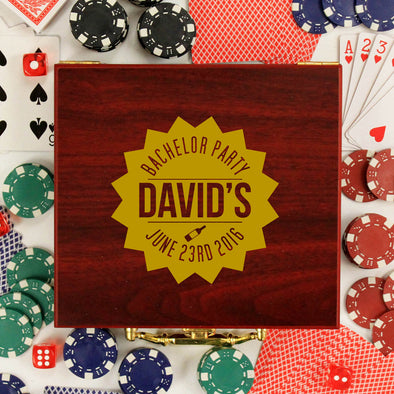 Personalized Poker Set - "David's Bachelor Party"