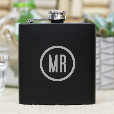 Personalized Flask - "MR Circle Monogram"