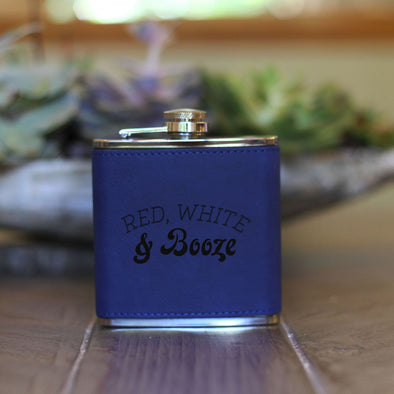 Red White & Booze 4th Of July Flask