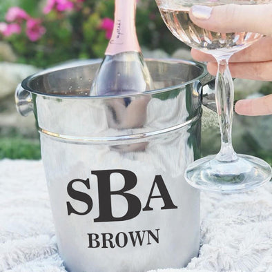 Personalized Ice Bucket - Initials With Last Name