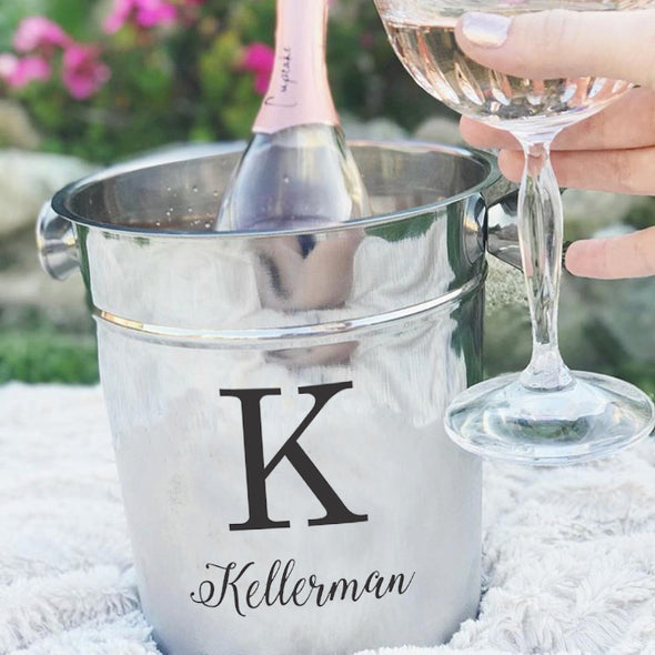 Personalized Ice Bucket - Initial With Last Name