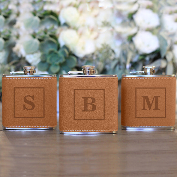 Personalized Flasks With Initial